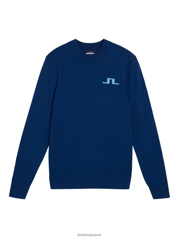 J.Lindeberg Men Gus Knitted Sweater Estate Blue Clothing BXV8X4510