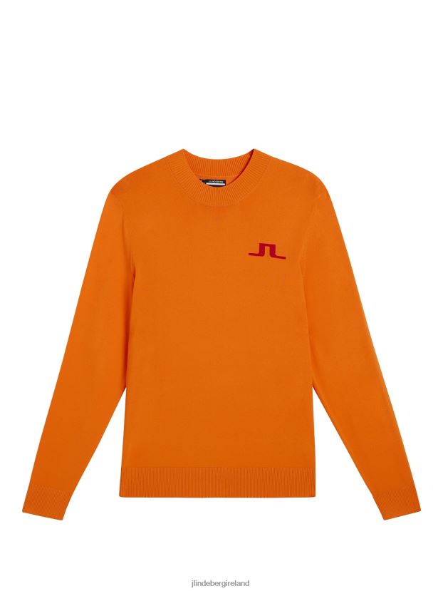 J.Lindeberg Men Gus Knitted Sweater Russet Orange Clothing BXV8X4588