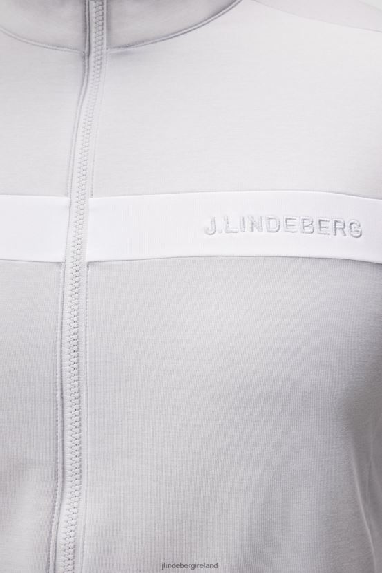 J.Lindeberg Men Jarvis Mid Layer Light Grey Melange Clothing BXV8X4620