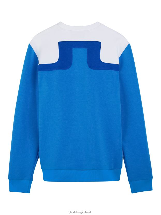 J.Lindeberg Men Jeff Crew Neck Sweatshirt Brilliant Blue Clothing BXV8X4621