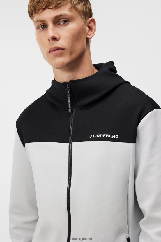 J.Lindeberg Men Jeff Hoodie Light Grey Melange Clothing BXV8X4525