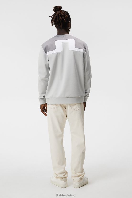 J.Lindeberg Men Jeff Sweatshirt Light Grey Melange Clothing BXV8X4532 - Click Image to Close