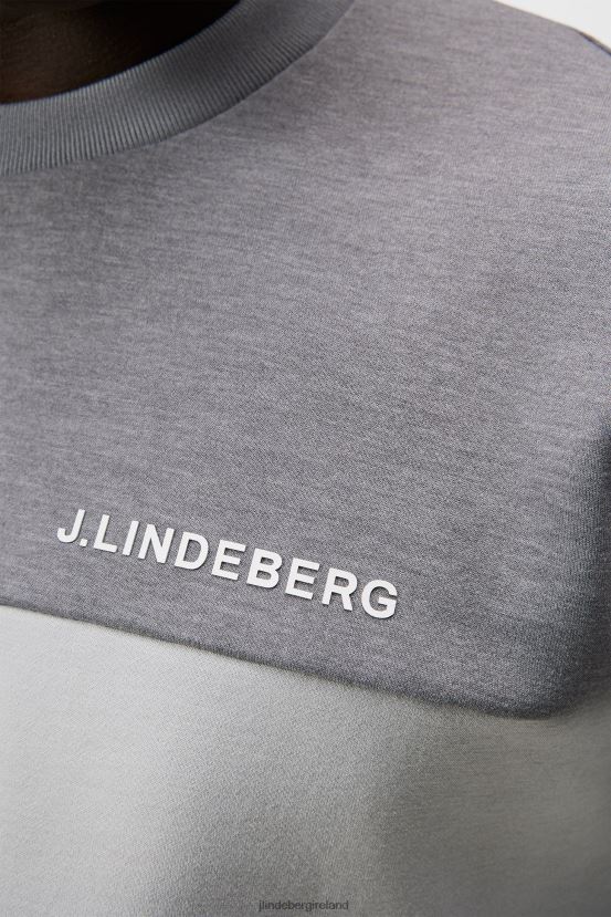 J.Lindeberg Men Jeff Sweatshirt Light Grey Melange Clothing BXV8X4532