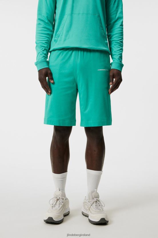 J.Lindeberg Men Logo Shorts Bright Aqua Clothing BXV8X4571 - Click Image to Close