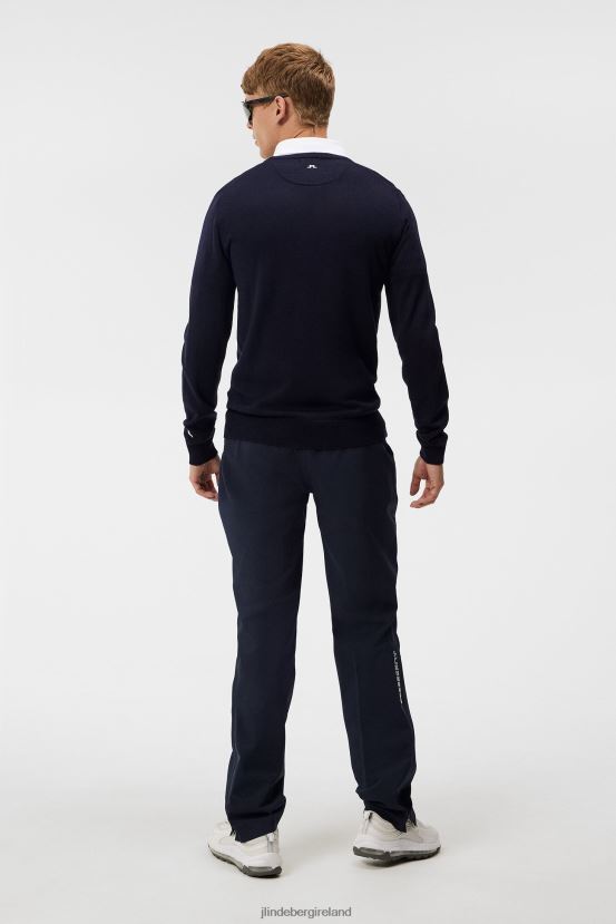 J.Lindeberg Men Lymann Knitted Sweater Navy Clothing BXV8X4555 - Click Image to Close