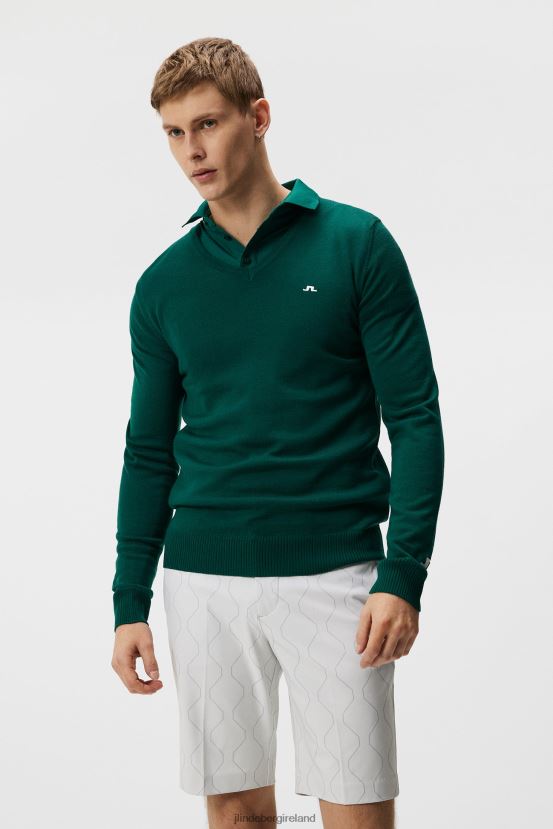 J.Lindeberg Men Lymann Knitted Sweater Rain Forest Clothing BXV8X4654 - Click Image to Close