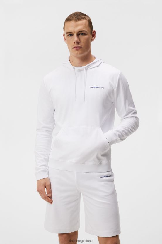 J.Lindeberg Men Roland Hood White Clothing BXV8X4568 - Click Image to Close