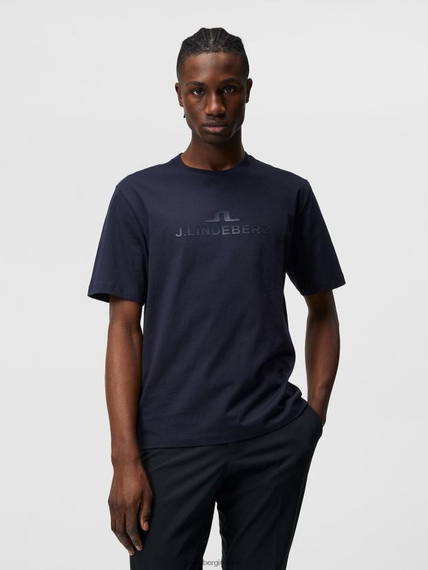 J.Lindeberg Men Alpha T-shirt Navy Clothing BXV8X4178 - Click Image to Close