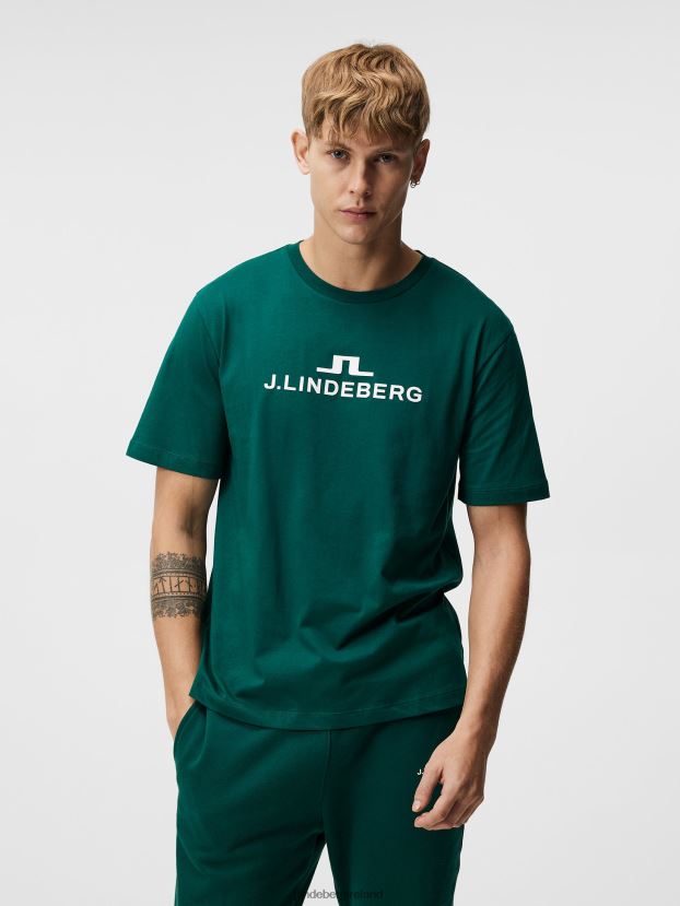 J.Lindeberg Men Alpha T-shirt Rain Forest Clothing BXV8X4177 - Click Image to Close