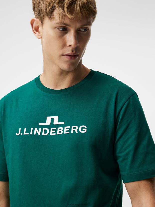 J.Lindeberg Men Alpha T-shirt Rain Forest Clothing BXV8X4177