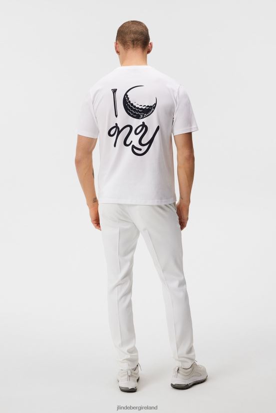 J.Lindeberg Men Dale T-shirt White Clothing BXV8X4187 - Click Image to Close