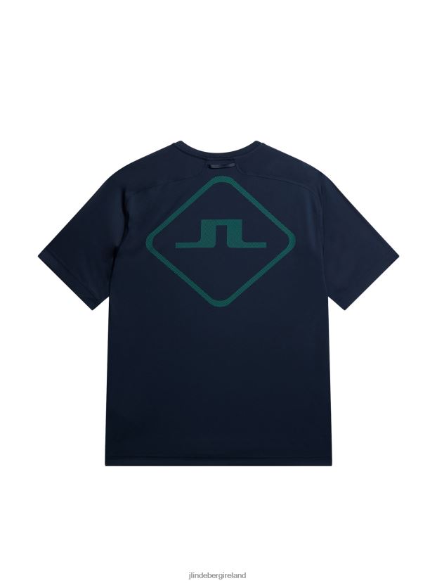 J.Lindeberg Men Diamond T-shirt Navy Clothing BXV8X45 - Click Image to Close