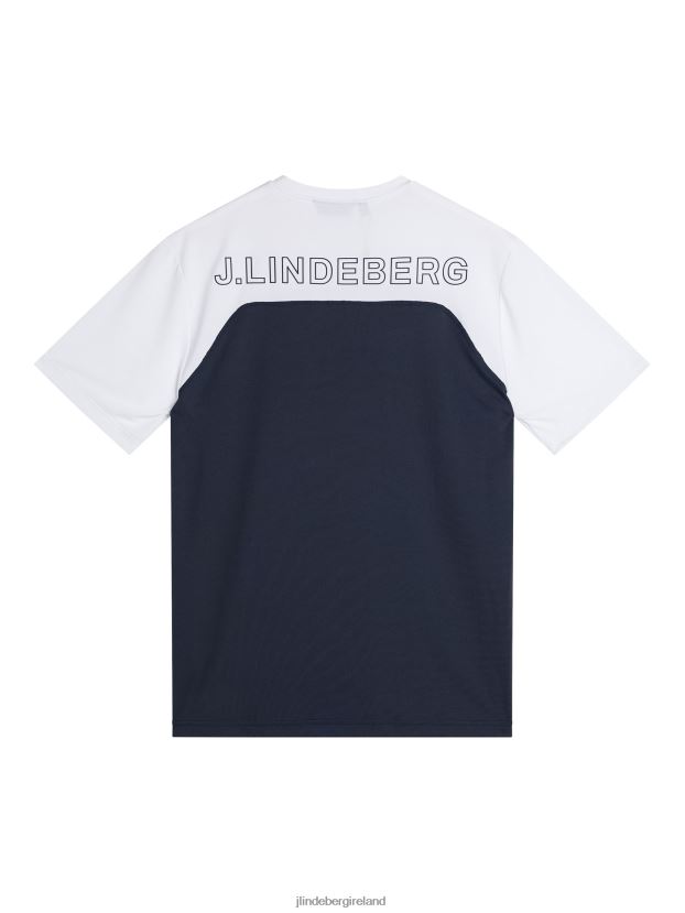 J.Lindeberg Men Mesh Blocked T-shirt Navy Clothing BXV8X4186