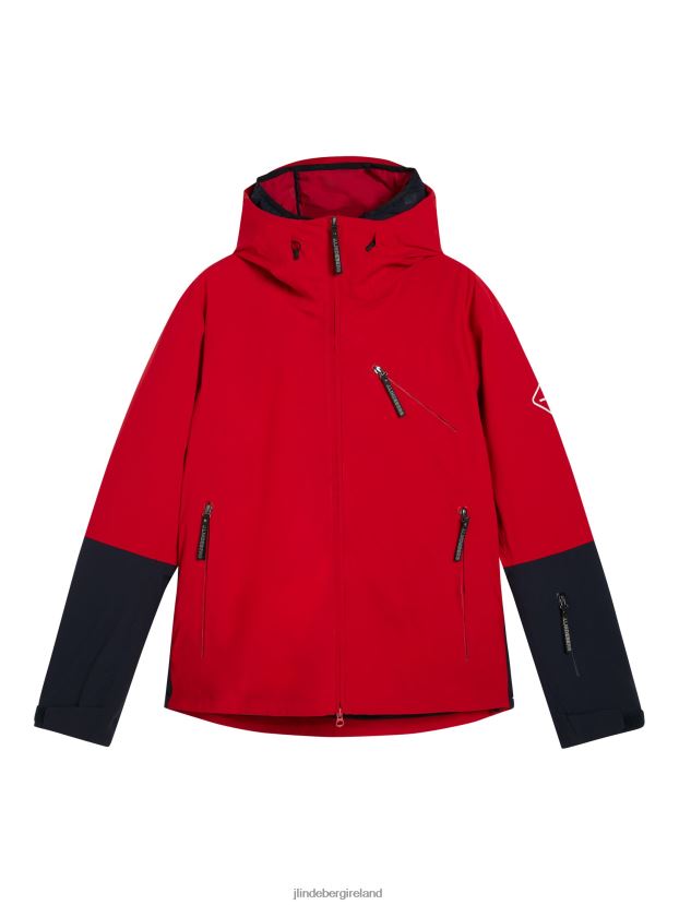 J.Lindeberg Men Aerial 2-In-1 Shell Jacket Barbados Cherry Clothing BXV8X41296 - Click Image to Close