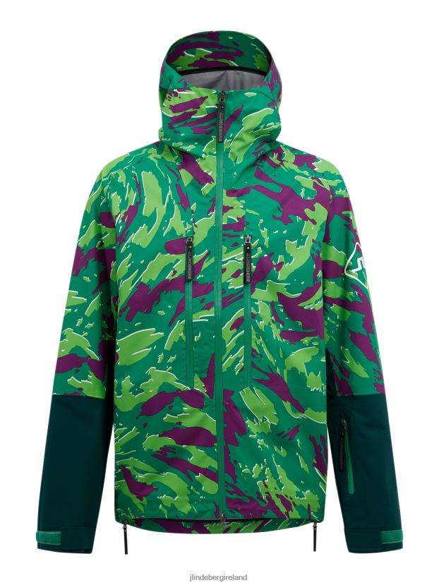 J.Lindeberg Men Aerial Pro Print Shell Jacket Canimol Green Clothing BXV8X41284