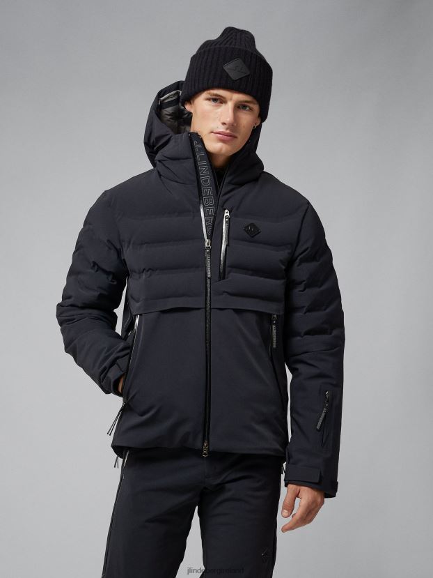 J.Lindeberg Men Orbit Hybrid Down Jacket Black Clothing BXV8X41300 - Click Image to Close