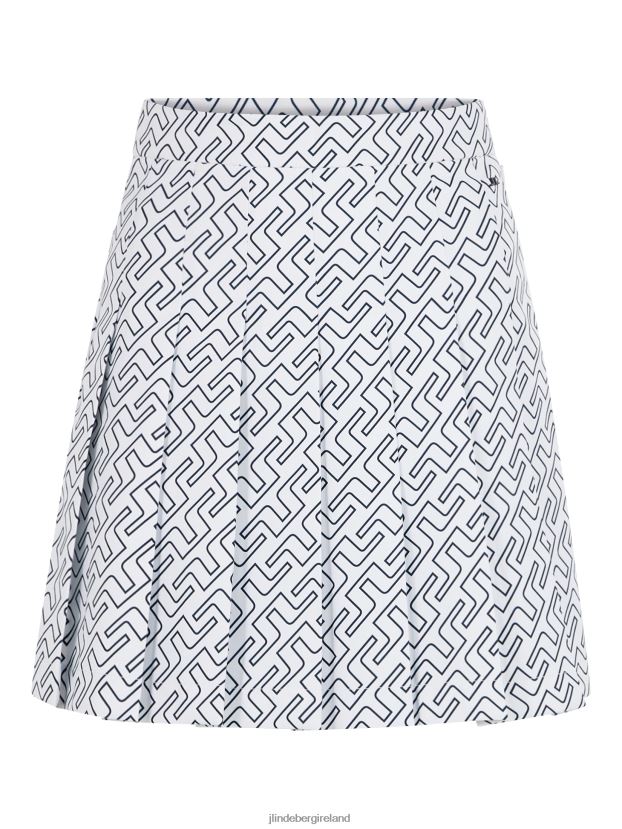 J.Lindeberg Women Adina Print Golf Skirt Navy Bridge Monogram Clothing BXV8X42708