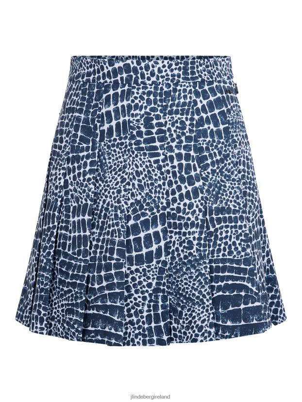 J.Lindeberg Women Alice Printed Tx Jersey Skirt Navy Croco Clothing BXV8X42734