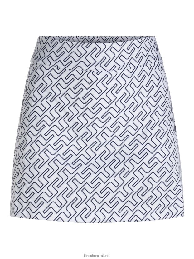 J.Lindeberg Women Amelie Print Golf Skirt Navy Bridge Monogram Clothing BXV8X42721