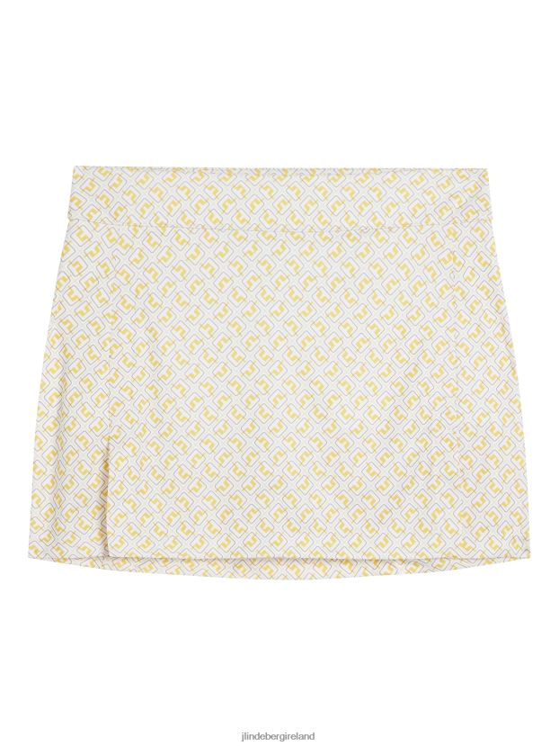 J.Lindeberg Women Amelie Print Skirt White Monogram check Clothing BXV8X42665