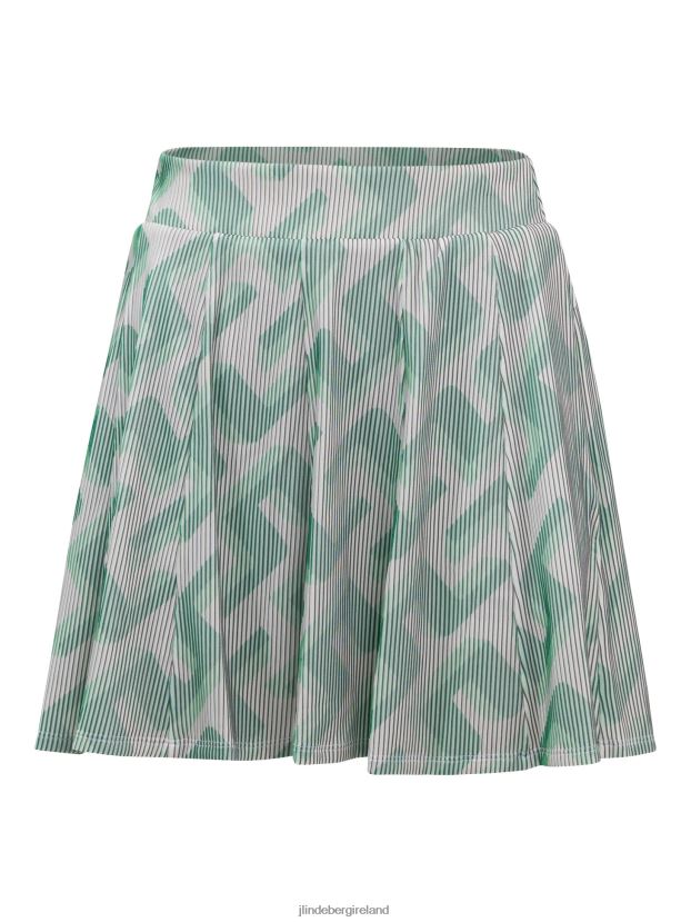 J.Lindeberg Women Jolie 3D Print Golf Skirt Green 3D Bridge Monogram Clothing BXV8X42701