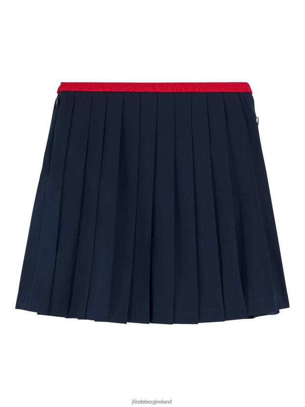 J.Lindeberg Women Sierra Pleat Skirt Navy Clothing BXV8X42681