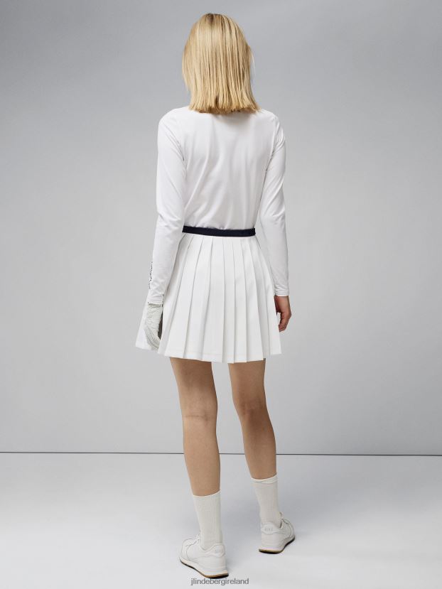 J.Lindeberg Women Sierra Pleat Skirt White Clothing BXV8X42679 - Click Image to Close