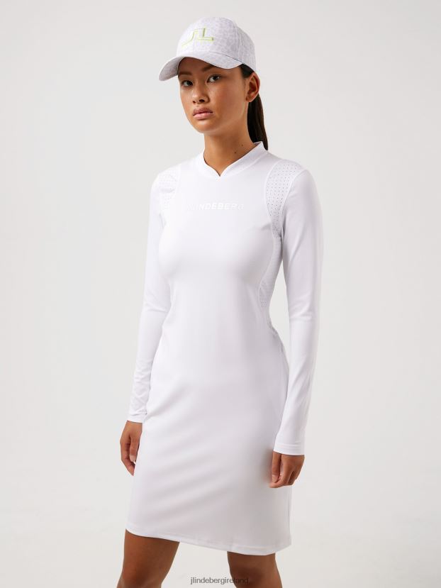 J.Lindeberg Women Zola Golf Dress White Clothing BXV8X42738 - Click Image to Close