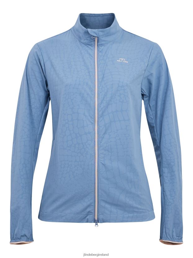 J.Lindeberg Women Akira Golf Jacket Captains Blue Croco Clothing BXV8X42874 - Click Image to Close