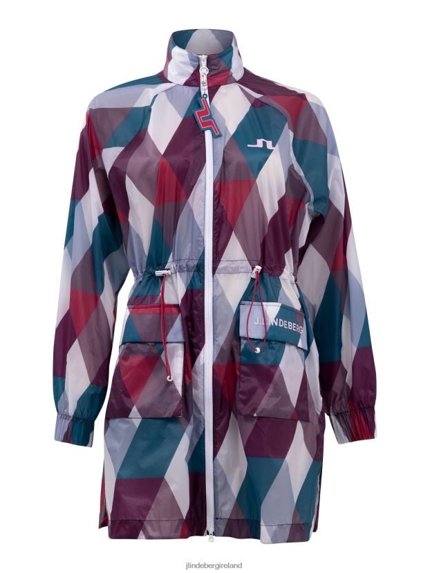 J.Lindeberg Women Eloise Golf Jacket Argyle Clothing BXV8X42860