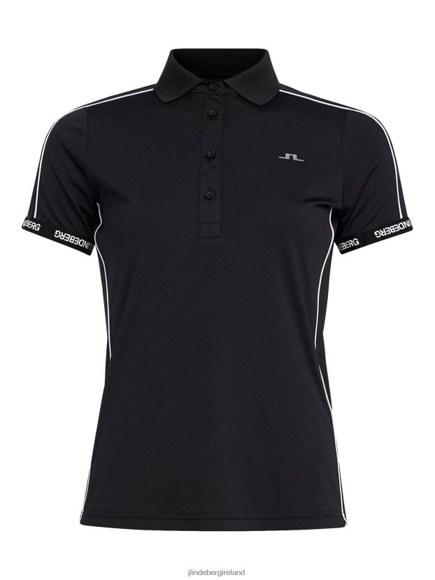 J.Lindeberg Women Damai Golf Polo Black Clothing BXV8X42607