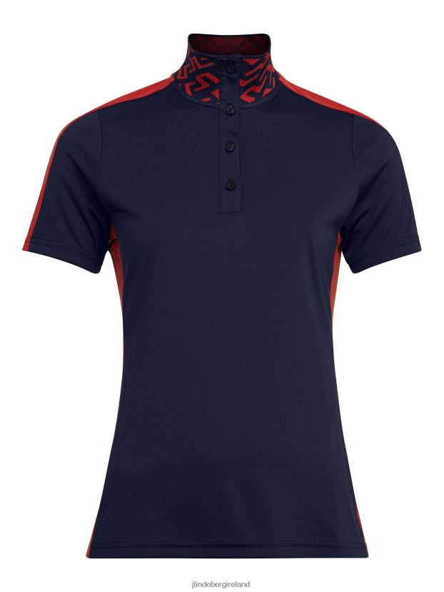 J.Lindeberg Women Pip Golf Polo Navy Clothing BXV8X42636