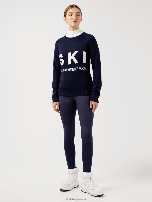 J.Lindeberg Women Ada Knitted Ski Sweater Navy Clothing BXV8X42839