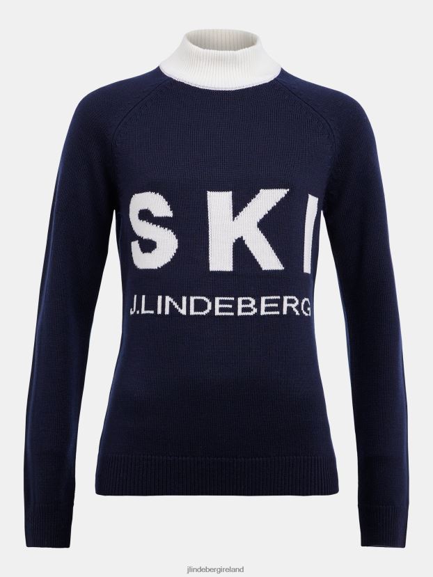 J.Lindeberg Women Ada Knitted Ski Sweater Navy Clothing BXV8X42839