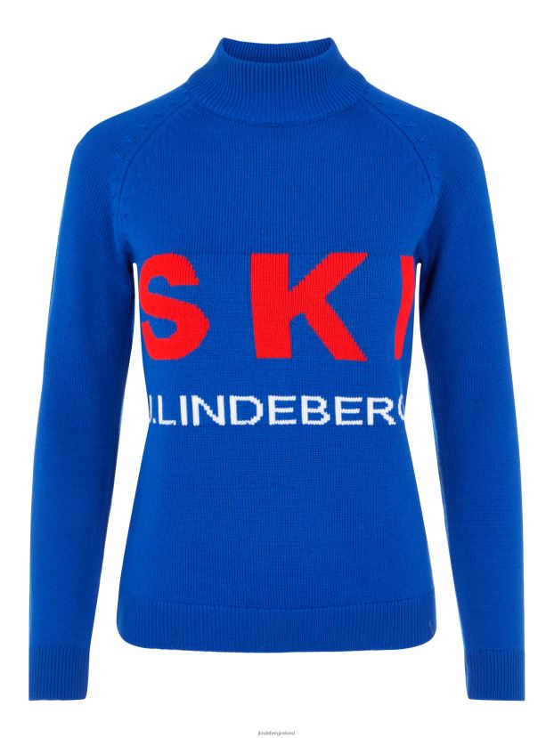 J.Lindeberg Women Ada Knitted Ski Sweater Spectrum Blue Clothing BXV8X42838