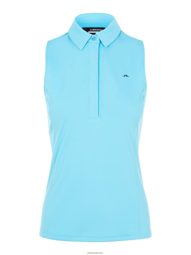 J.Lindeberg Women Dena Sleeveless Golf Top Beach Blue Clothing BXV8X42650