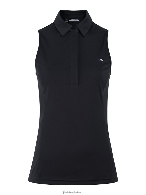 J.Lindeberg Women Dena Sleeveless Golf Top Black Clothing BXV8X42626