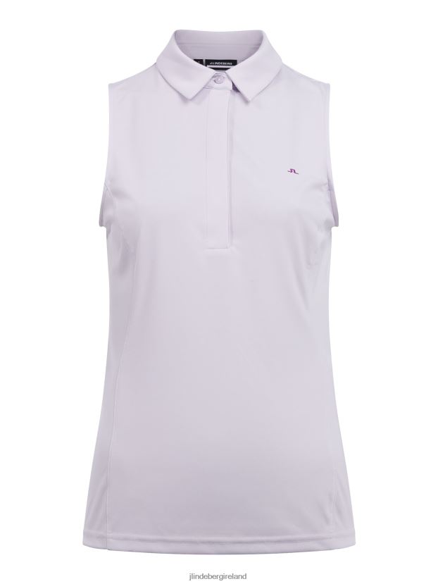 J.Lindeberg Women Dena Sleeveless Golf Top Lavender Fog Clothing BXV8X42625