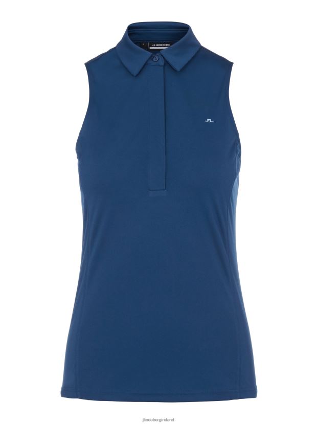 J.Lindeberg Women Dena Sleeveless Golf Top Midnight Blue Clothing BXV8X42653