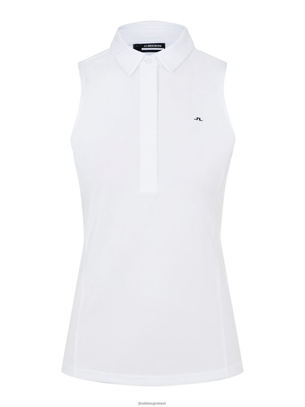 J.Lindeberg Women Dena Sleeveless Golf Top White Clothing BXV8X42651