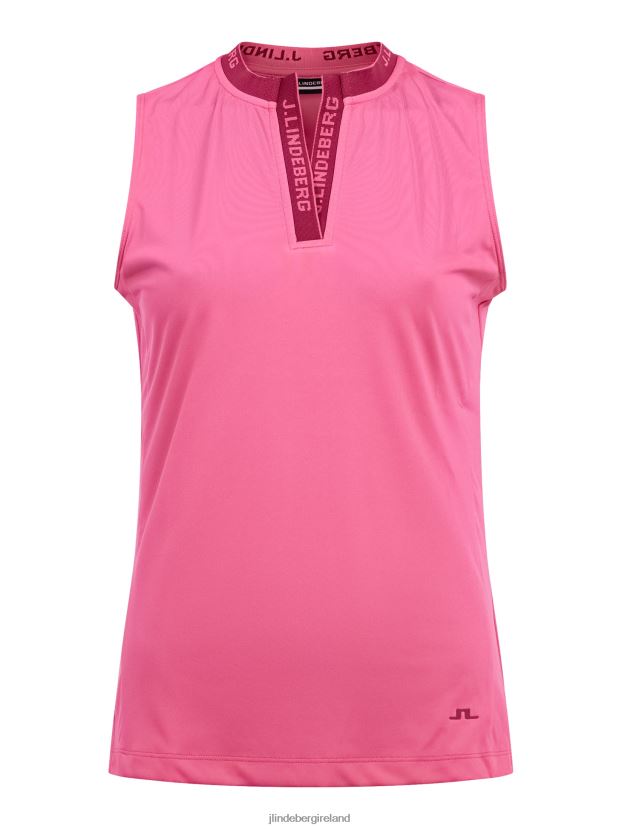 J.Lindeberg Women Leya Sleeveless Golf Top Hot Pink Clothing BXV8X42635