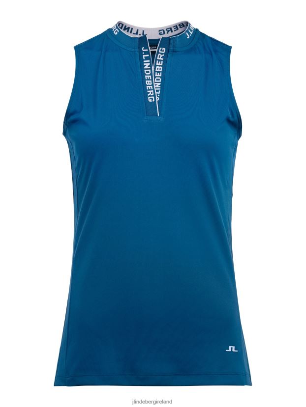 J.Lindeberg Women Leya Sleeveless Golf Top Moroccan Blue Clothing BXV8X42633 - Click Image to Close