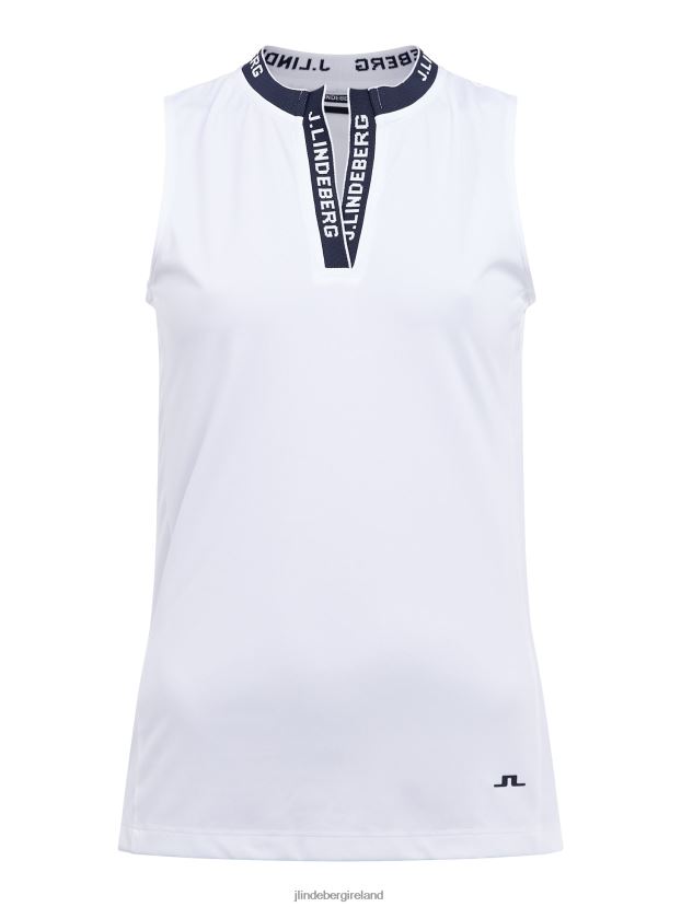 J.Lindeberg Women Leya Sleeveless Golf Top White Clothing BXV8X42634