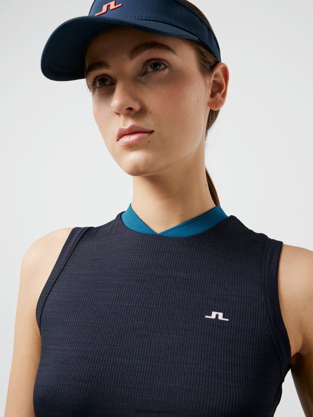 J.Lindeberg Women Shani Sleeveless Golf Top Navy Clothing BXV8X42611