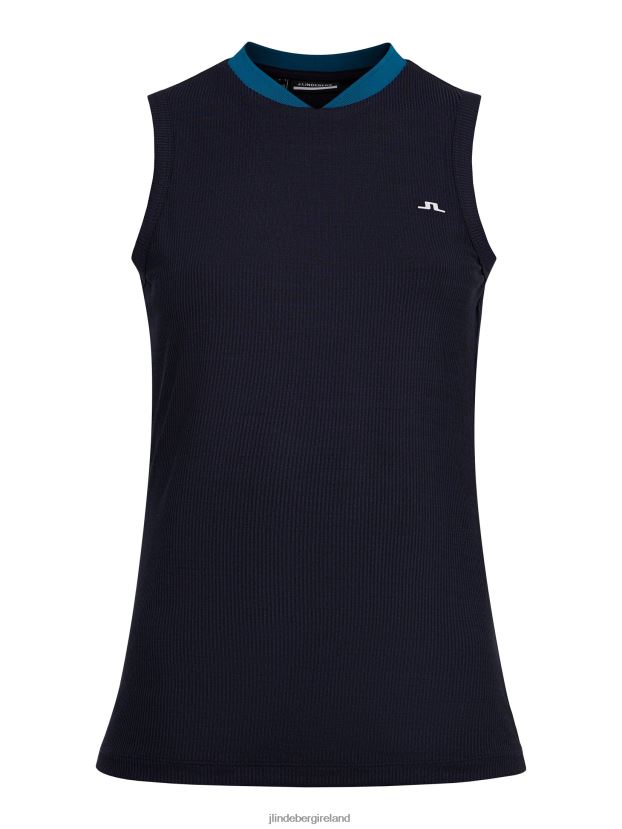 J.Lindeberg Women Shani Sleeveless Golf Top Navy Clothing BXV8X42611