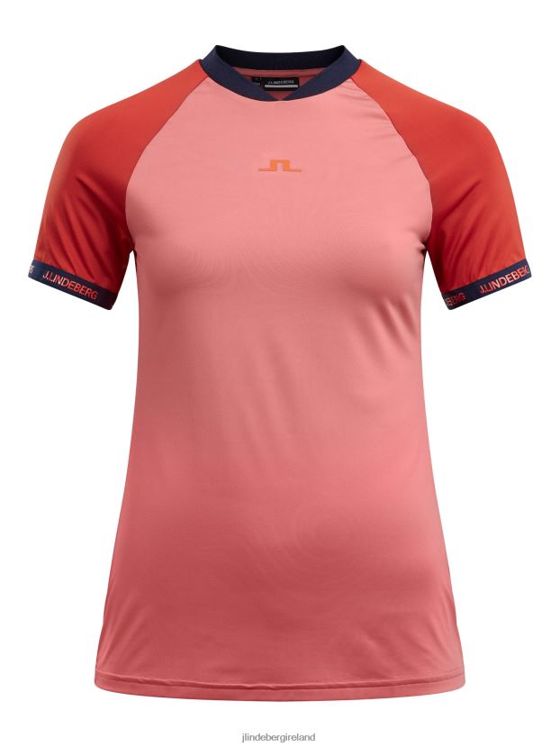 J.Lindeberg Women Sienna Golf Top Faded Rose Clothing BXV8X42610