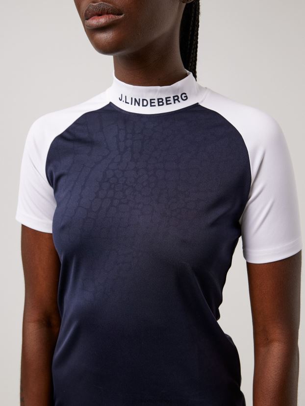 J.Lindeberg Women Zelda Golf Top Navy Croco Clothing BXV8X42644