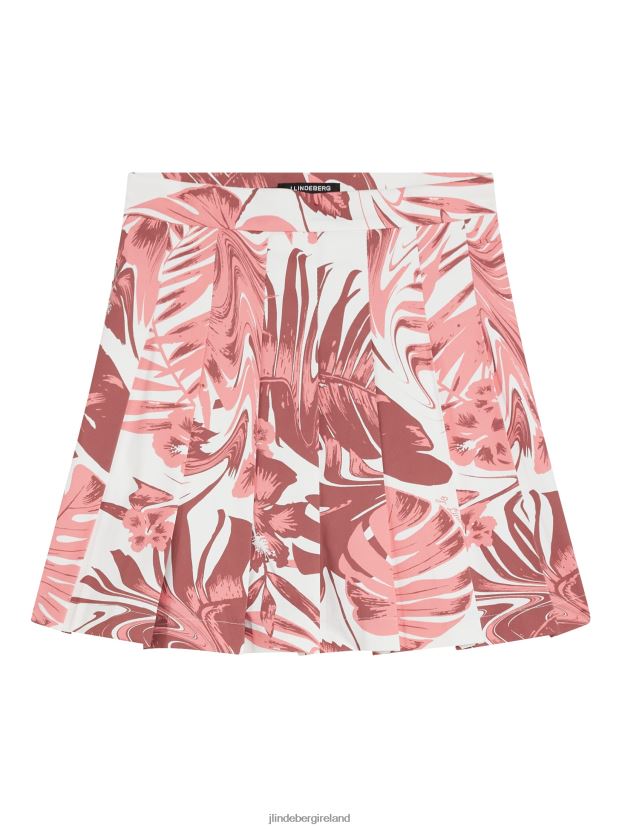 J.Lindeberg Women Adina Print Skirt Hibiscus Pink Clothing BXV8X41688