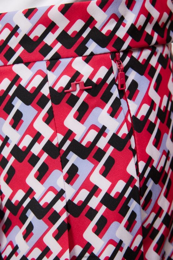 J.Lindeberg Women Adina Print Skirt Micro Bridge Rose Red Clothing BXV8X41568