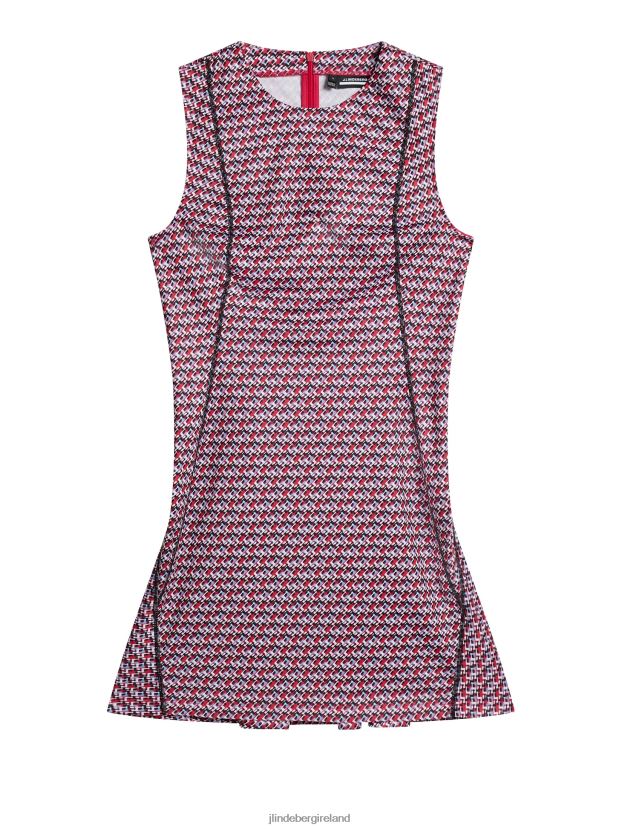 J.Lindeberg Women Helena Print Dress Micro Bridge Rose Red Clothing BXV8X41565